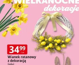 Wianek ratanowy z dekoracją Goliat