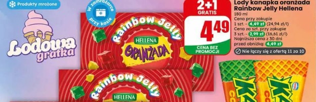 Lody kanapka oranżada Rainbow Jelly Hellena