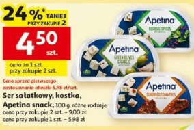 Ser sałatkowy, kostka, Apetina snack