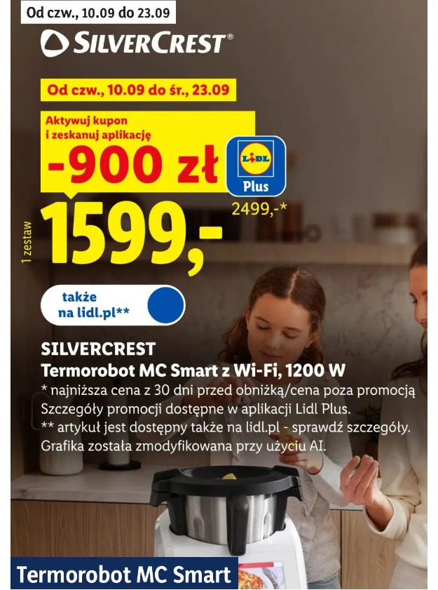 Silvercrest Termorobot MC Smart z Wi-Fi, 1200 W