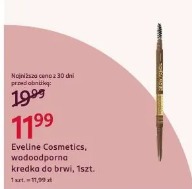 Eveline Cosmetics, wodoodporna kredka do brwi, 1 szt.