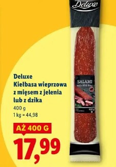 Deluxe Kiełbasa wieprzowa z mięsem z jelenia lub z dzika