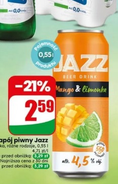 Napój piwny Jazz mango & limonka