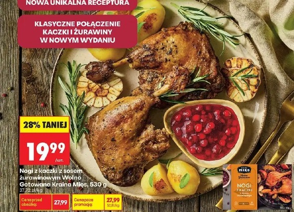 Nogi z kaczki z sosem żurawinowym Wolno Gotowane Kraina Mięs, 530 g