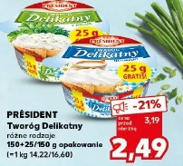 Président Twaróg Delikatny różne rodzaje