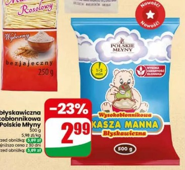 Kasza manna błyskawiczna wysokobłonnikowa Polskie Młyny