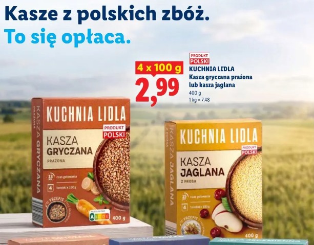 Kuchnia Lidla Kasza gryczana prażona lub kasza jaglana