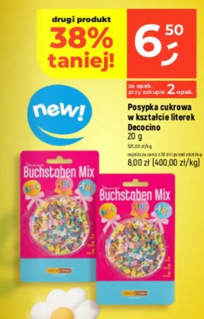 Posypka cukrowa w kształcie literek Decocino