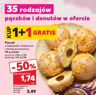 Pączek z nadzieniem śliwkowym i skórką pomarańczy