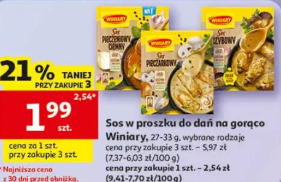 Sos w proszku do dań na gorąco Winiary, wybrane rodzaje