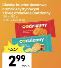 Ciastka kruche: deserowe, o smaku cytrynowym z białą czekoladą Codzienny