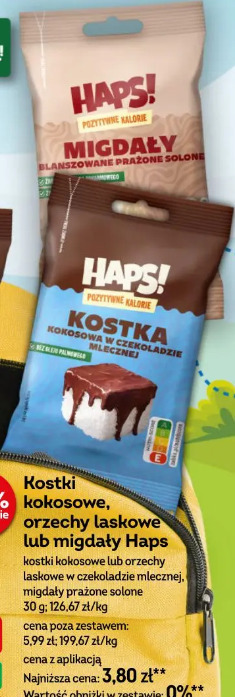 Kostki kokosowe, orzechy laskowe lub migdały Haps