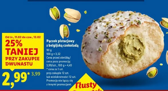 Pączek pistacjowy z belgijską czekoladą