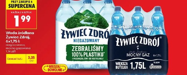 Woda źródlana Żywiec Zdrój niegazowany, mocny gaz