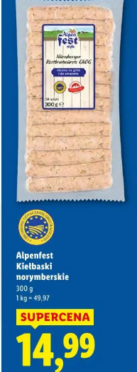 Alpenfest Kiełbaski norymberskie