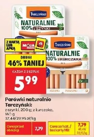 Parówki naturalnie Tarczyński z szynki, z kurczaka