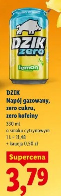 Dzik Napój gazowany, zero cukru, zero kofeiny