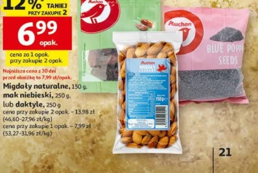 Migdały naturalne, mak niebieski, sezam Auchan