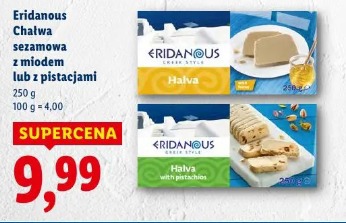 Eridanous Chałwa sezamowa z miodem lub z pistacjami