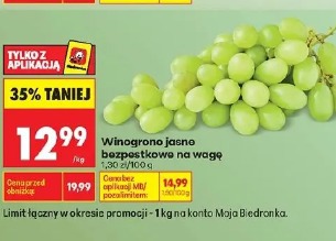 Winogrono jasne bezpestkowe na wagę