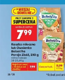 Kaszka mleczna lub Owsianka Bobovita Porcja Zbóż, 210 g