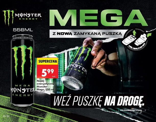 Napój energetyczny Monster Mega, 558 ml