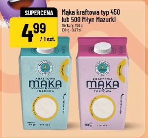 Mąka kraftowa typ 450 lub 500 Młyn Mazurki