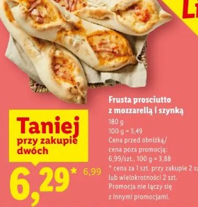 Frusta prosciutto z mozzarellą i szynką