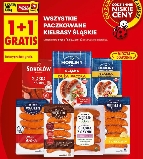 Wszystkie paczkowane kiełbasy śląskie
