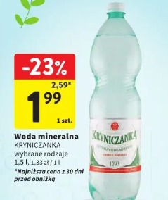 Woda mineralna Kryniczanka