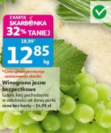 Winogrono jasne bezpestkowe