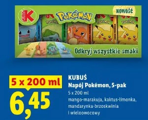 Kubuś Napój Pokémon, 5-pak