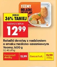Roladki devolay z nadzieniem o smaku maślano-czosnkowym Yeemy