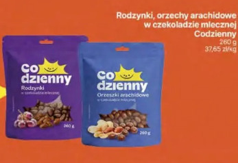 Rodzynki, orzechy arachidowe w czekoladzie mlecznej Codzienny