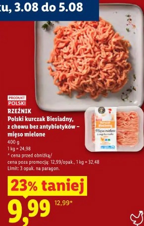 Polski rzeźnik Polski kurczak Biesiadny, z chowu bez antybiotyków – mięso mielone