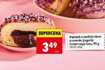 Pączek z nadzieniem o smaku jagody i czarnego bzu