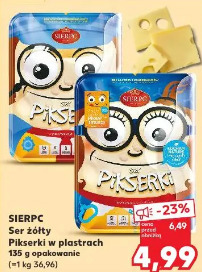 Sierpc Ser żółty Pikserki w plastrach