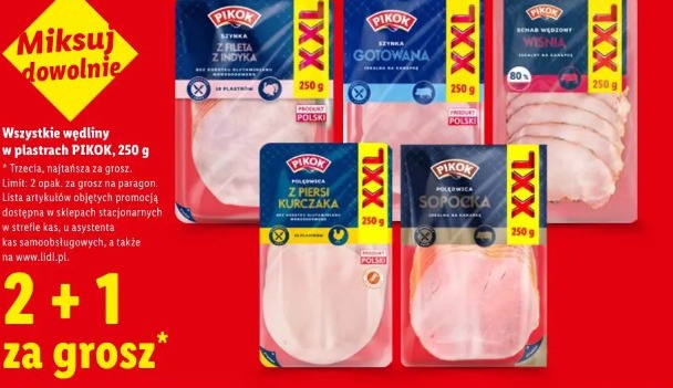 Wszystkie wędliny w plastrach PIKOK, 250g