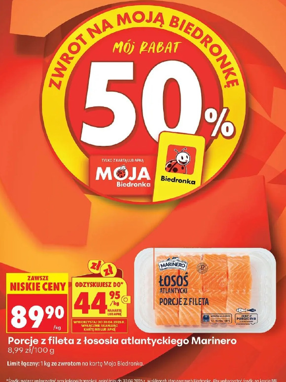 Porcje z fileta z łososia atlantyckiego Marinero