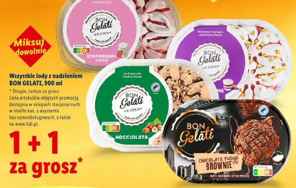 Wszystkie lody z nadzieniem Bon Gelati