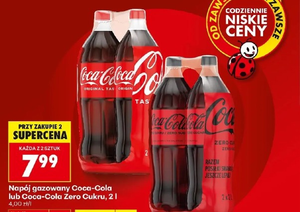 Napój gazowany Coca-Cola lub Coca-Cola Zero Cukru