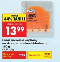 Łosoś norweski wędzony na zimno w plastrach Marinero