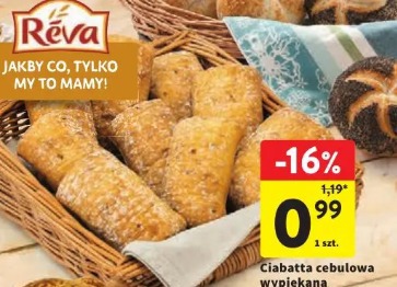 Ciabatta cebulowa wypiekana na kamieniu Reva