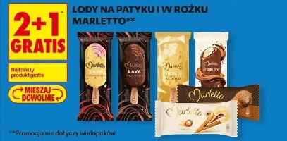 Lody na patyku i w rożku Marletto