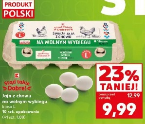 Jaja z chowu na wolnym wybiegu klasa L