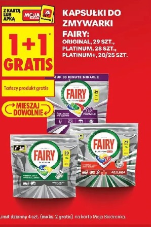 Kapsułki do zmywarki Fairy: Original, 29 szt., Platinum, 28 szt., Platinum+, 20/25 szt.
