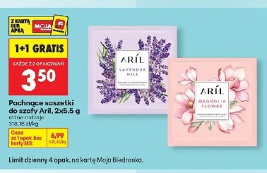 Pachnące saszetki do szafy Aril, 2x5,5 g