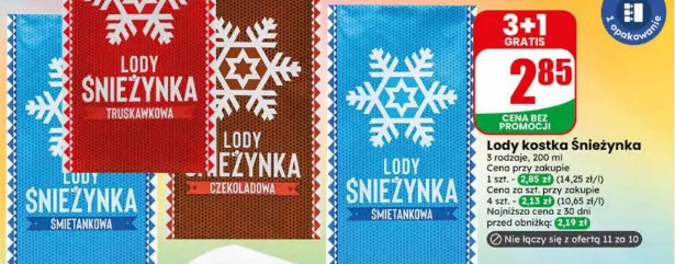 Lody kostka Śnieżynka