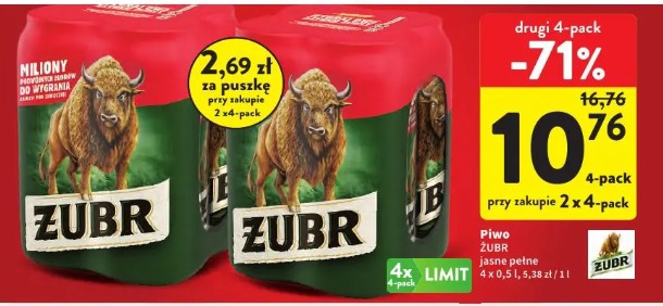 Piwo ŻUBR jasne pełne