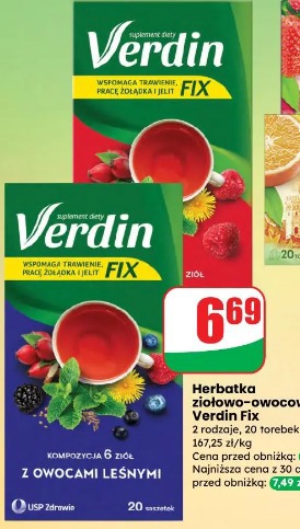 Herbatka ziołowo-owocowa Verdin Fix